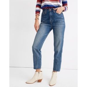 Madewell The Momjean in Downey Wash High Rise Denim